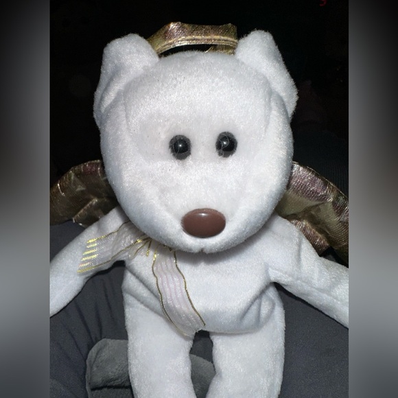 Ty Beanie Bear Halo 2 With Brown Nose Year 2000 Rare And Retired - Picture 3 of 10